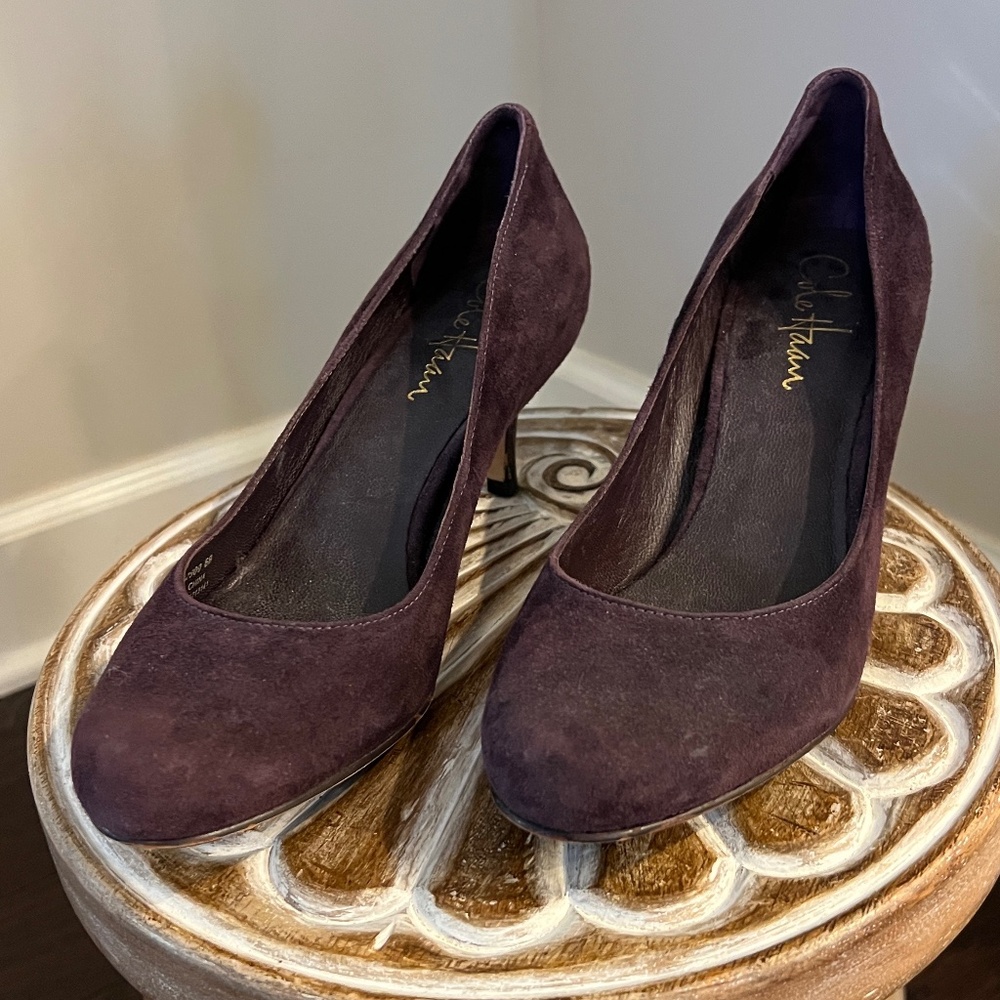 Cole Haan Nike Air Brown Suede Pump Round Toe Pump 6M